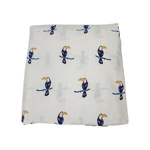 Martha Stewart Flat Sheet Twin WHIM Toucan Bird Kids White Tropical Cotton Bed